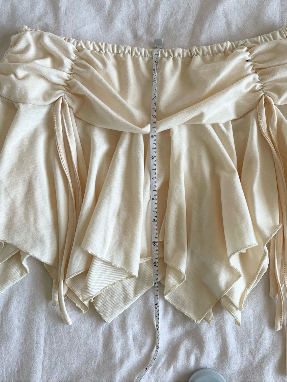 Y2K Cream Ruffled Mini Skirt - Picture 4 of 5